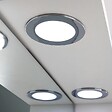 KIAMAMI VALENTINA - Miroir De Salle De Bain Blanc De 58 Cm, Armoire Murale Avec Porte En Aluminium Et Spots À Led - vignette