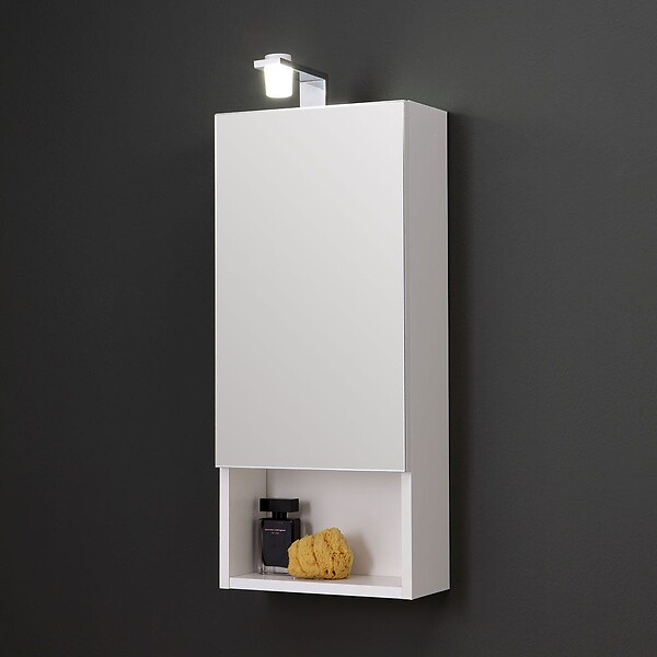 KIAMAMI VALENTINA - Miroir Blanc À Une Porte, 30 Cm, Avec Lumière - large