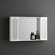 KIAMAMI VALENTINA - Container Salle De Bain Miroir 92Cm 2 Meubles Muraux Avec Porte Miroir Et Lumière Led - vignette