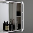 KIAMAMI VALENTINA - Container Salle De Bain Miroir 92Cm 2 Meubles Muraux Avec Porte Miroir Et Lumière Led - vignette