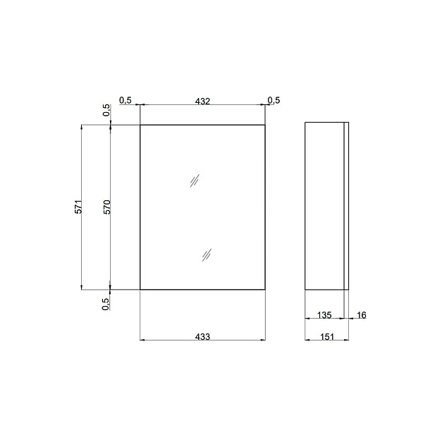 KIAMAMI VALENTINA - Miroir De Rangement Pour Salle De Bain Avec Une Porte Blanc 45 Cm - large