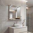 KIAMAMI VALENTINA - Miroir De Salle De Bains En Chêne Blanc Avec Éclairage Led - vignette