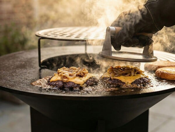 PURLINE - Barbecue brasero avec plaque d'acier de 100 cm - large
