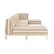 OVIALA - Salon de jardin bas modulable rayé 5 places beige - Patio - vignette