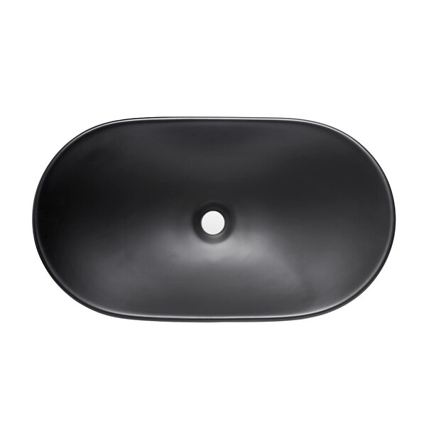 SWISS AQUA TECHNOLOGIES - Set Vasque Infinitio à poser 61,5x36 cm + Bonde, Noir mat (SATINF61536BKM-SET_BP) - large