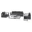HESPERIDE - Salon de jardin rotatif ALLURE Graphite, 5 places - vignette