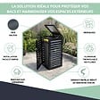ATOLE - Abri poubelle - Cache poubelle Simple en Aluminium thermolaqué 1x360 Litres - Gris anthracite - vignette