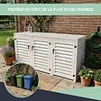 ATOLE - Abri poubelle - Cache poubelle Triple en Aluminium thermolaqué 3x120 Litres - Blanc - vignette