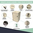 ATOLE - Abri poubelle - Cache poubelle Simple en Aluminium thermolaqué 1x360 Litres - Crème - vignette