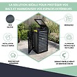 ATOLE - Abri poubelle - Cache poubelle Simple en Aluminium thermolaqué 1x120 Litres - Gris anthracite - vignette
