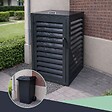 ATOLE - Abri poubelle - Cache poubelle Simple en Aluminium thermolaqué 1x120 Litres - Gris anthracite - vignette