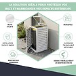 ATOLE - Abri poubelle - Cache poubelle Simple en Aluminium thermolaqué 1x360 Litres - Blanc - vignette