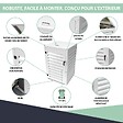 ATOLE - Abri poubelle - Cache poubelle Simple en Aluminium thermolaqué - 1x120 Litres - Blanc - vignette