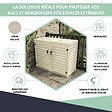 ATOLE - Abri poubelle - Cache poubelle Double en Aluminium thermolaqué 2x360 Litres - Crème - vignette