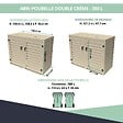 ATOLE - Abri poubelle - Cache poubelle Double en Aluminium thermolaqué 2x360 Litres - Crème - vignette