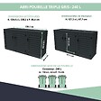 ATOLE - Abri poubelle - Cache poubelle Triple en Aluminium thermolaqué 3x240 Litres - Gris anthracite - vignette
