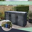 ATOLE - Abri poubelle - Cache poubelle Triple en Aluminium thermolaqué 3x240 Litres - Gris anthracite - vignette
