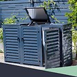 ATOLE - Abri poubelle - Cache poubelle Triple en Aluminium thermolaqué 3x240 Litres - Gris anthracite - vignette
