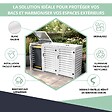 ATOLE - Abri poubelle - Cache poubelle Triple en Aluminium thermolaqué 3x240 Litres - Blanc - vignette