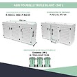 ATOLE - Abri poubelle - Cache poubelle Triple en Aluminium thermolaqué 3x240 Litres - Blanc - vignette