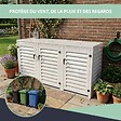 ATOLE - Abri poubelle - Cache poubelle Triple en Aluminium thermolaqué 3x240 Litres - Blanc - vignette