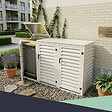 ATOLE - Abri poubelle - Cache poubelle Triple en Aluminium thermolaqué 3x240 Litres - Blanc - vignette