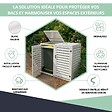 ATOLE - Abri poubelle - Cache poubelle Double en Aluminium thermolaqué 2x360 Litres - Blanc - vignette