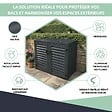 ATOLE - Abri poubelle - Cache poubelle Double en Aluminium thermolaqué  2x360 Litres - Gris anthracite - vignette