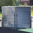 ATOLE - Abri poubelle - Cache poubelle Double en Aluminium thermolaqué 2x120 Litres - Gris anthracite - vignette