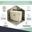 ATOLE - Abri poubelle - Cache poubelle Double en Aluminium thermolaqué 2x240 Litres - Crème - vignette