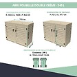 ATOLE - Abri poubelle - Cache poubelle Double en Aluminium thermolaqué 2x240 Litres - Crème - vignette