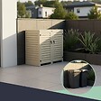 ATOLE - Abri poubelle - Cache poubelle Double en Aluminium thermolaqué 2x240 Litres - Crème - vignette