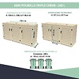 ATOLE - Abri poubelle - Cache poubelle Triple en Aluminium thermolaqué 3x240 Litres - Crème - vignette