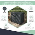 ATOLE - Abri poubelle - Cache poubelle Double en Aluminium thermolaqué 2x240 Litres - Gris anthracite - vignette