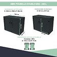 ATOLE - Abri poubelle - Cache poubelle Double en Aluminium thermolaqué 2x240 Litres - Gris anthracite - vignette