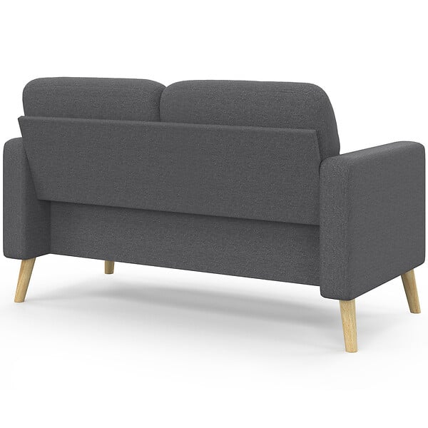 ID MARKET - Canapé droit scandinave 2 places CLAIRE en tissu gris anthracite - large
