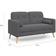 ID MARKET - Canapé droit scandinave 2 places CLAIRE en tissu gris anthracite - vignette