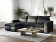 HABITAT ET JARDIN - Canapé d'angle réversible/convertible en tissu "Victor" - 3 places - Noir - vignette