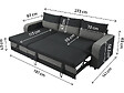 HABITAT ET JARDIN - Canapé d'angle réversible/convertible en tissu "Victor" - 3 places - Noir - vignette