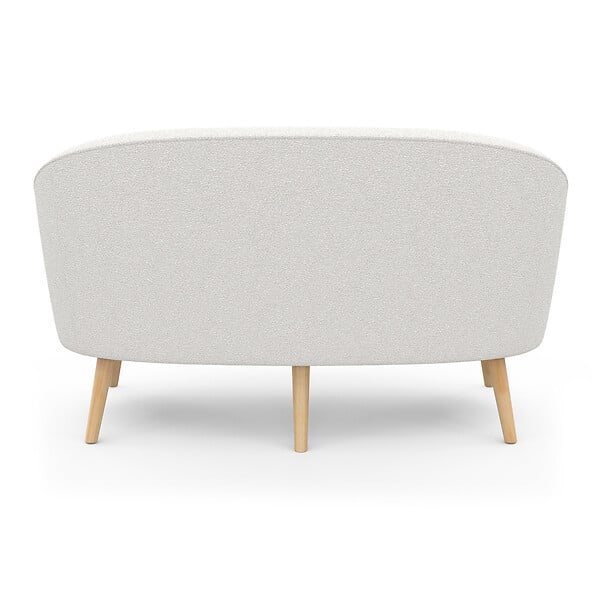 ID MARKET - Canapé banquette SONIA en tissu bouclette blanc - large
