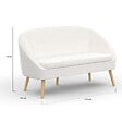 ID MARKET - Canapé banquette SONIA en tissu bouclette blanc - vignette