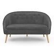 ID MARKET - Canapé banquette SONIA en velours gris - vignette