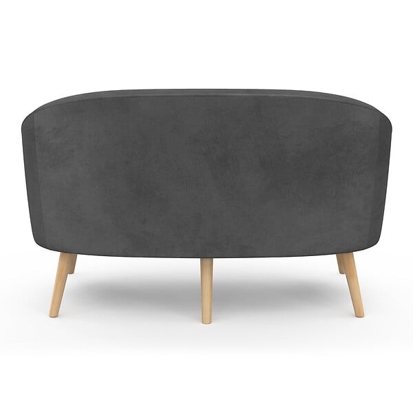 ID MARKET - Canapé banquette SONIA en velours gris - large