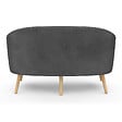 ID MARKET - Canapé banquette SONIA en velours gris - vignette