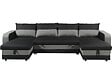 HABITAT ET JARDIN - Canapé d'angle panoramique convertible en tissu "Victor" - 4 places - Noir - vignette