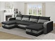 HABITAT ET JARDIN - Canapé d'angle panoramique convertible en tissu "Victor" - 4 places - Noir - vignette