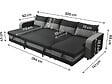 HABITAT ET JARDIN - Canapé d'angle panoramique convertible en tissu "Victor" - 4 places - Noir - vignette