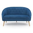 ID MARKET - Canapé banquette SONIA en velours bleu - vignette