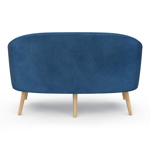 ID MARKET - Canapé banquette SONIA en velours bleu - large