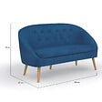 ID MARKET - Canapé banquette SONIA en velours bleu - vignette